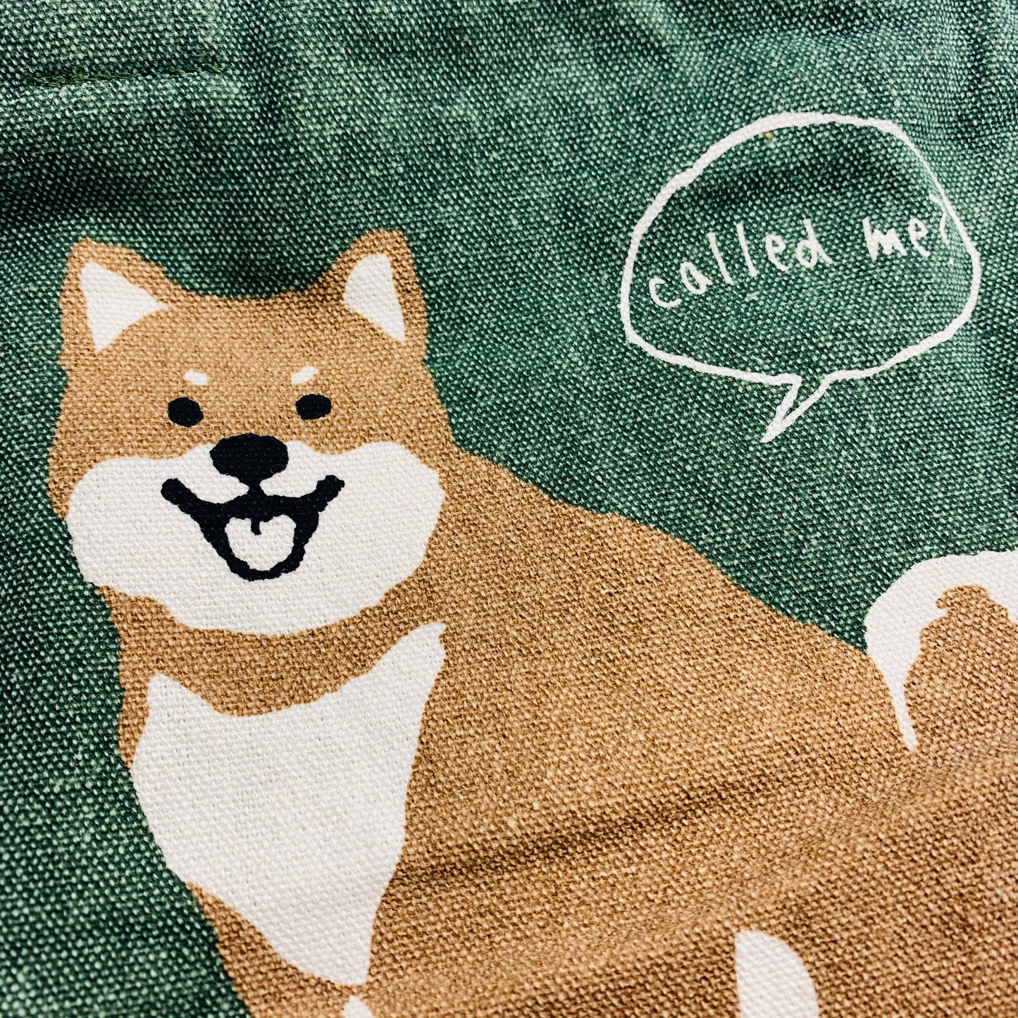 Shiba Inu Green "Called Me" Mini Tote Bag with Zipper by Mintinn 23016