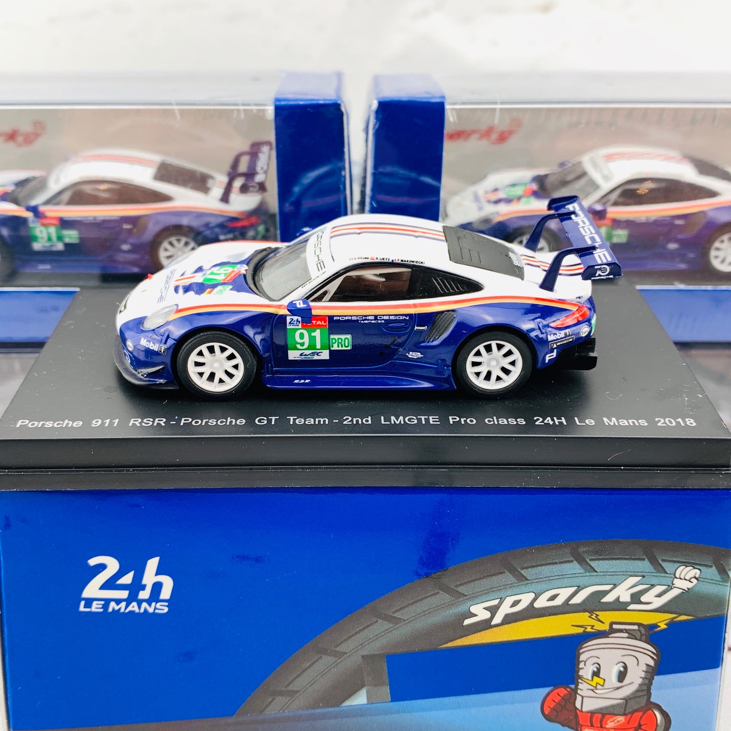 Sparky 1/64 PORSCHE 911 RSR NO.91 PORSCHE GT TEAM 2ND LMGTE PRO CLASS 24H LE MANS 2018 R. LIETZ - G. BRUNI - F. MAKOWIECKI Y121
