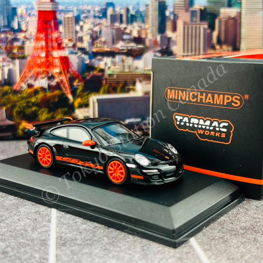 Tarmac Works x MINICHAMPS COLLAB64 1/64 Porsche 911 GT3 RS (997) Black T64MC-001-BK (643066004)