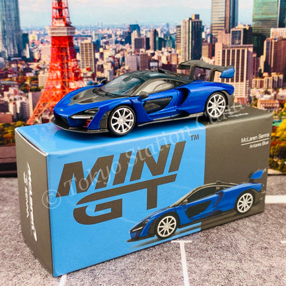 MINI GT 1/64 McLaren Senna  Antares Blue RHD MGT00232-R