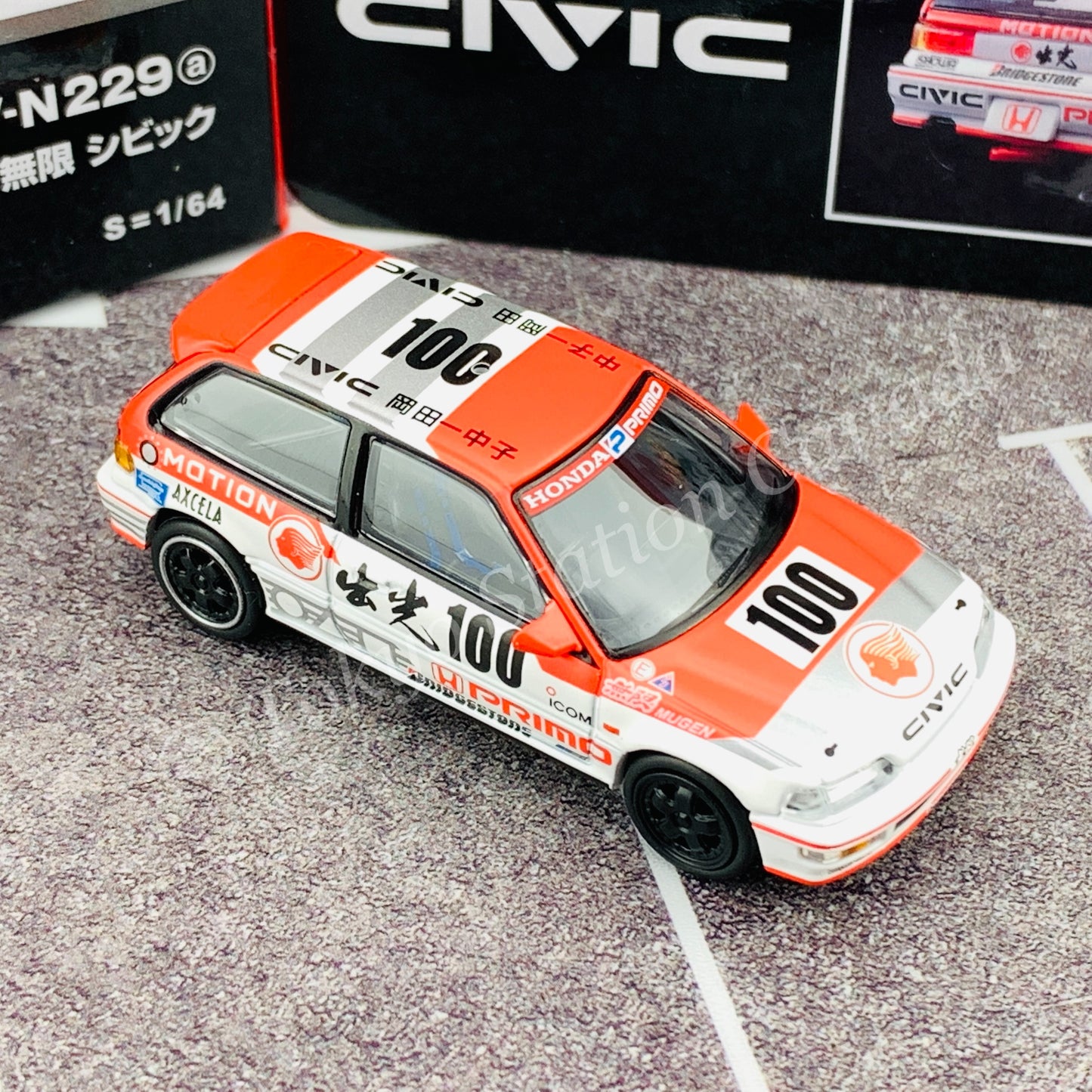 Tomytec Limited Vintage Neo 1/64 Idemitsu MOTION Infinite Honda Civic LV-N229a