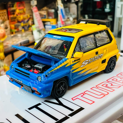INNO64 1/64 HONDA CITY TURBO II "SPOON SPORTS" Custom Livery  With MOTOCOMPO IN64-CITYII-SP