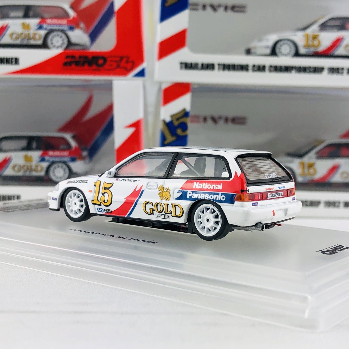 INNO64 Honda Civic EF9 #15 "Singha National Panasonic" Thailand Touring Car Championship 1992 WInner Thailand Special Edition IN64-EF9-TTCC92