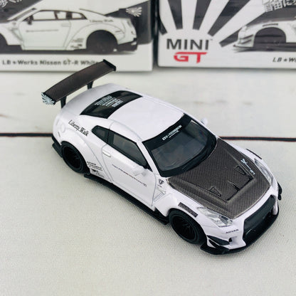 MINI GT 1/64 LB★WORKS Nissan GT-R R35 Type 2 Rear Wing ver 3 White RHD MGT00068-R