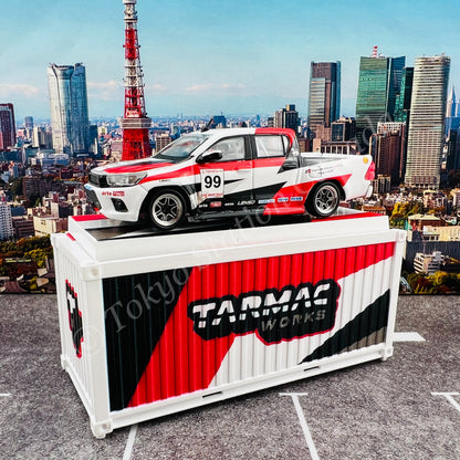 TARMAC WORKS 1/64 HOBBY64 Toyota Hilux Revo One Make Race with Container T64-041-GR