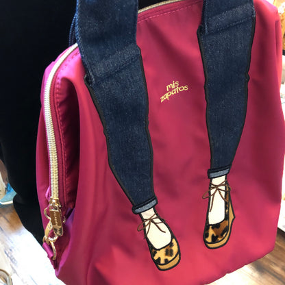 mis zapatos Nylon Skinny 3 Way Backpack - Pink