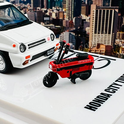 INNO64 1/64 HONDA CITY TURBO II White With Red MOTOCOMPO IN64-CITYII-WHI
