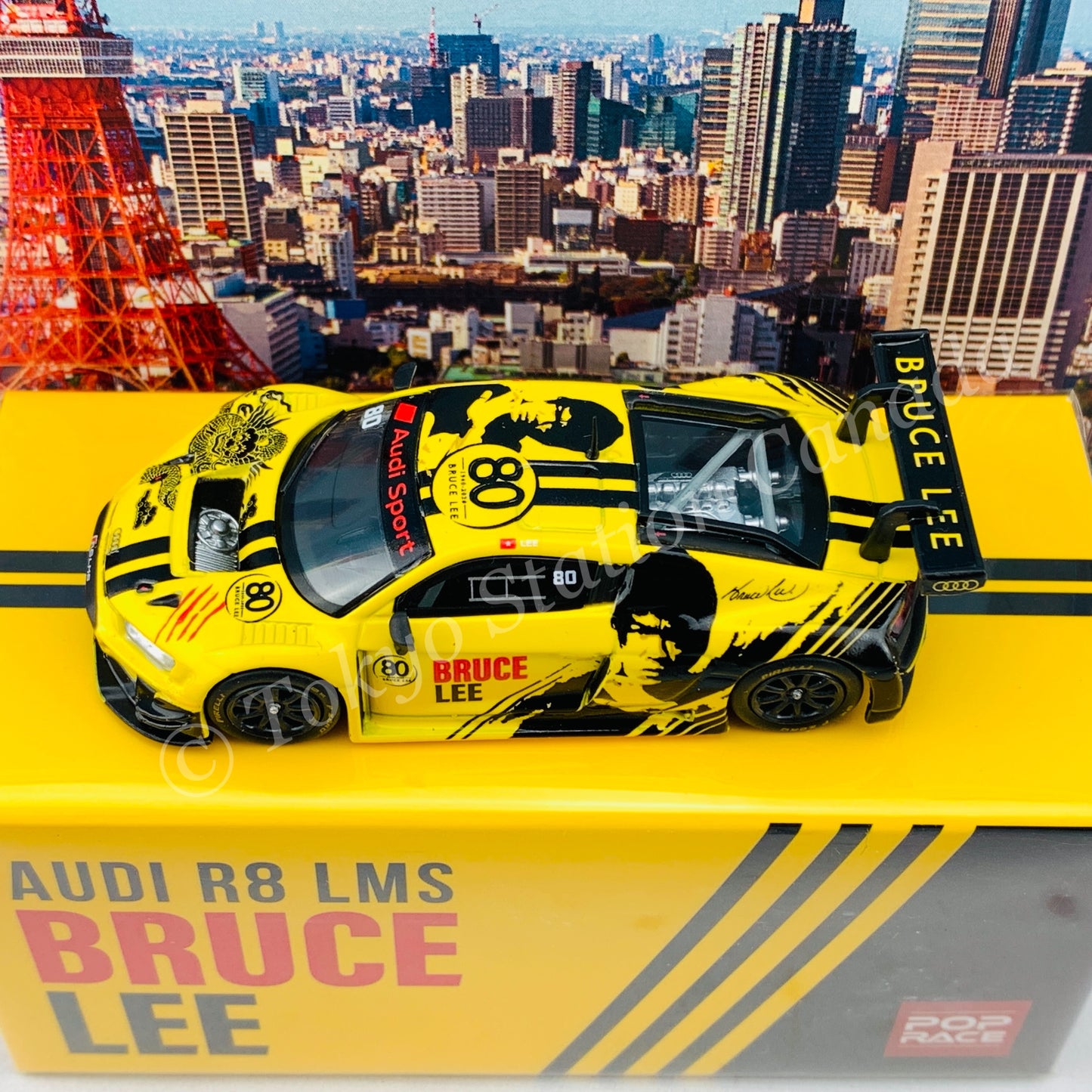 POPRACE 1/64 Audi R8 LMS Bruce Lee 80TH PR64-R8LMS-BL80