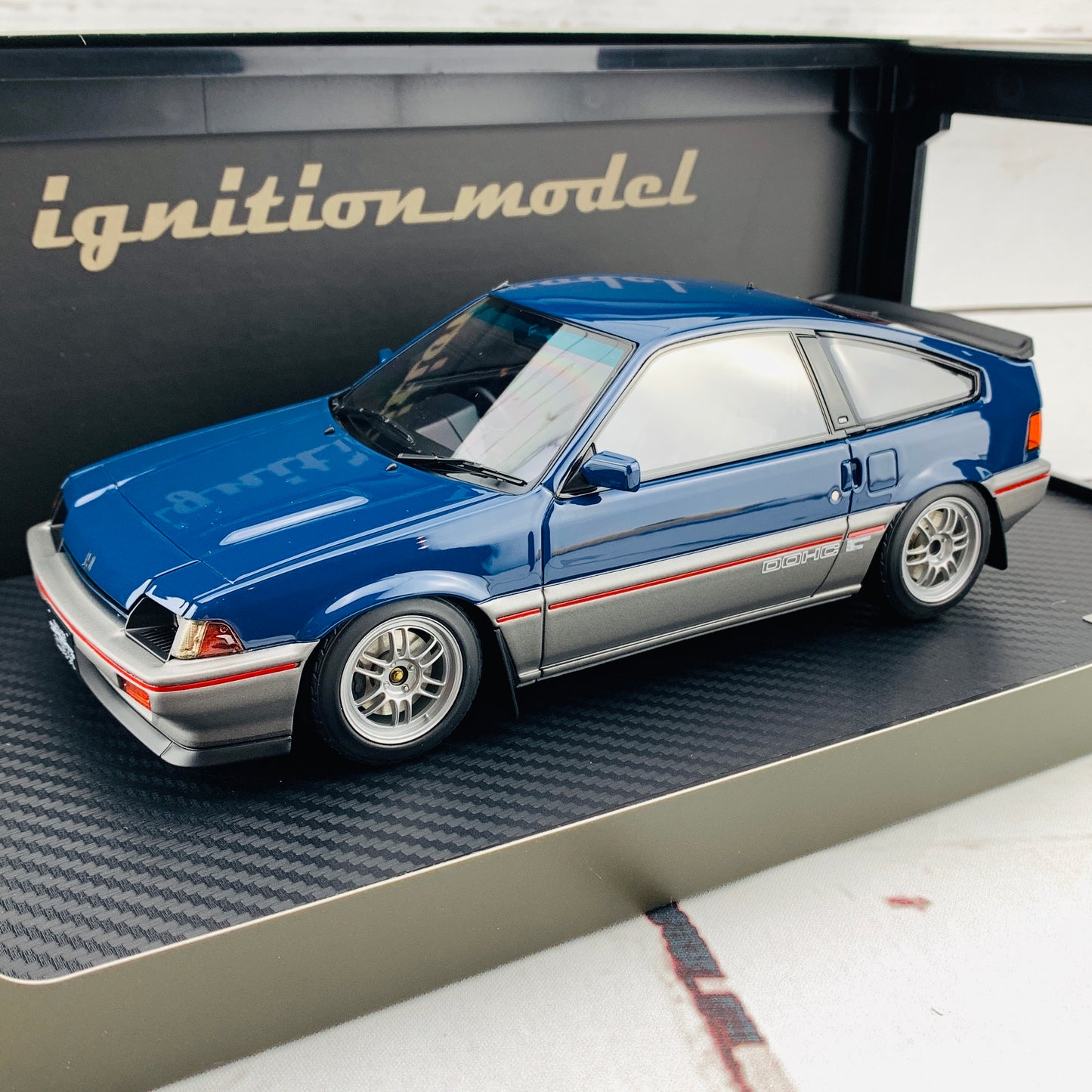 Ignition Model 1/18 Honda BALLADE SPORTS CRX Si (E-AS) Blue/Silver IG1628