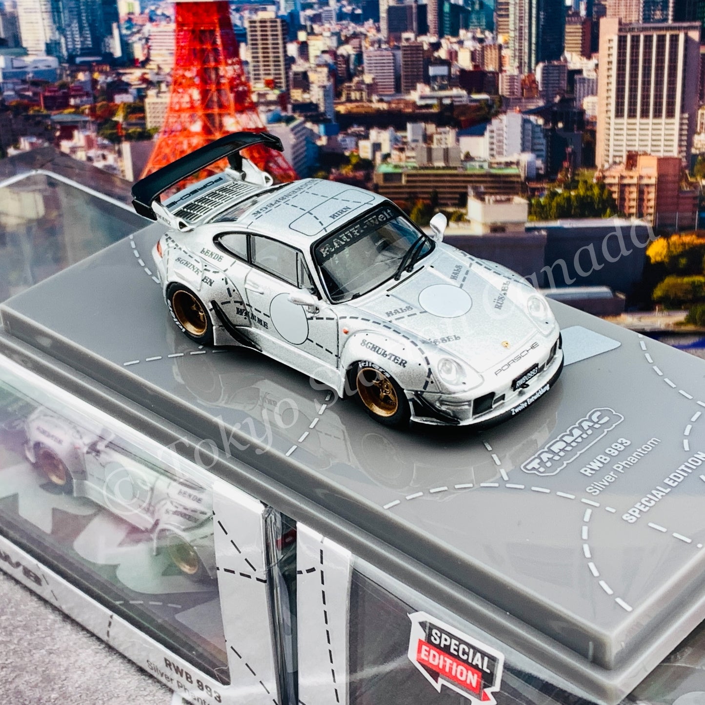 TARMAC WORKS HOBBY64 1/64 RWB 993 Silver Phantom Special Edition T64-017-JC