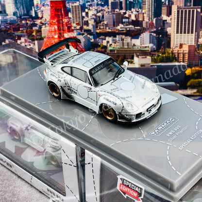 TARMAC WORKS HOBBY64 1/64 RWB 993 Silver Phantom Special Edition T64-017-JC