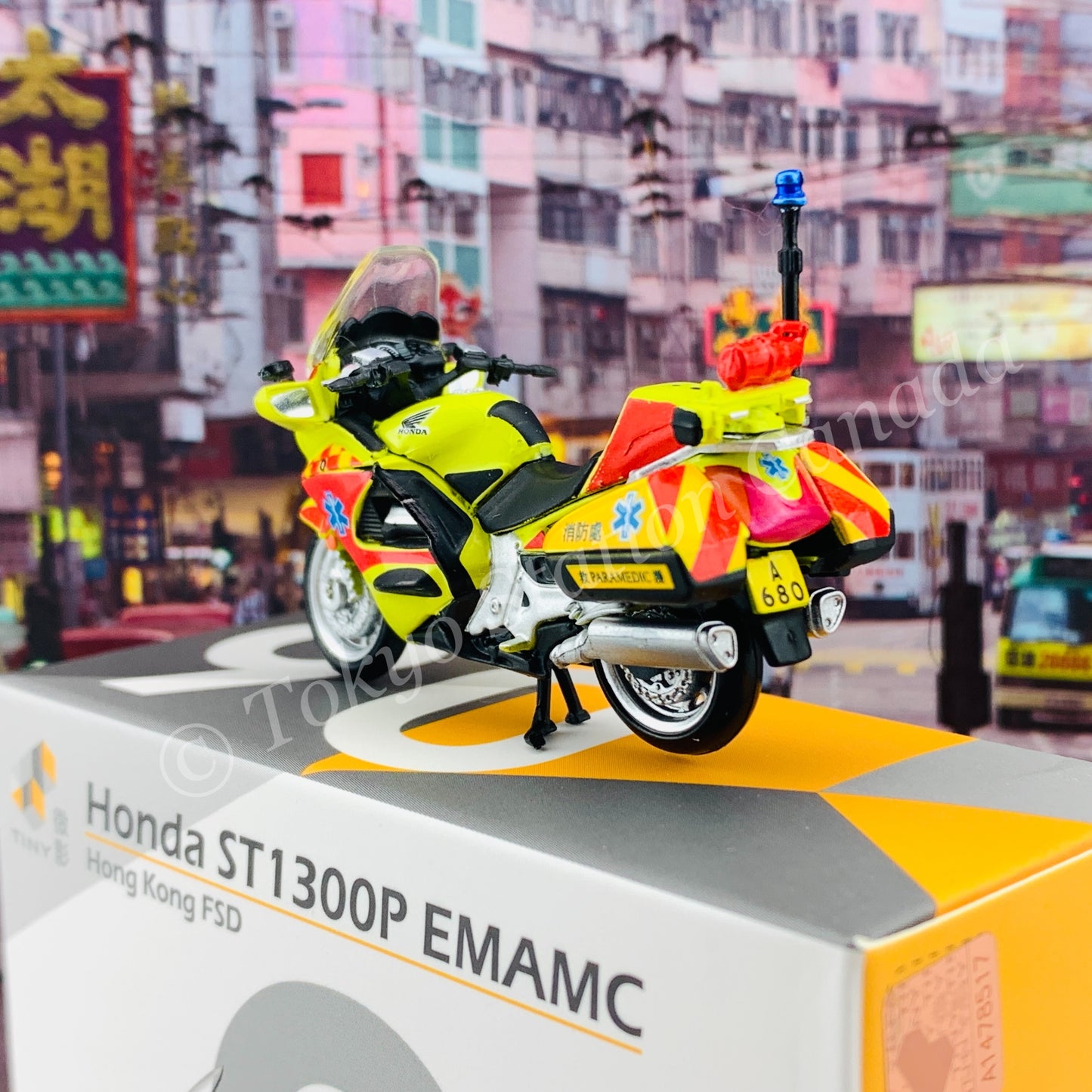 Tiny 微影 90 Honda ST1300P HKFSD EMAMC 消防救護電單車 (Yellow) ATC43151