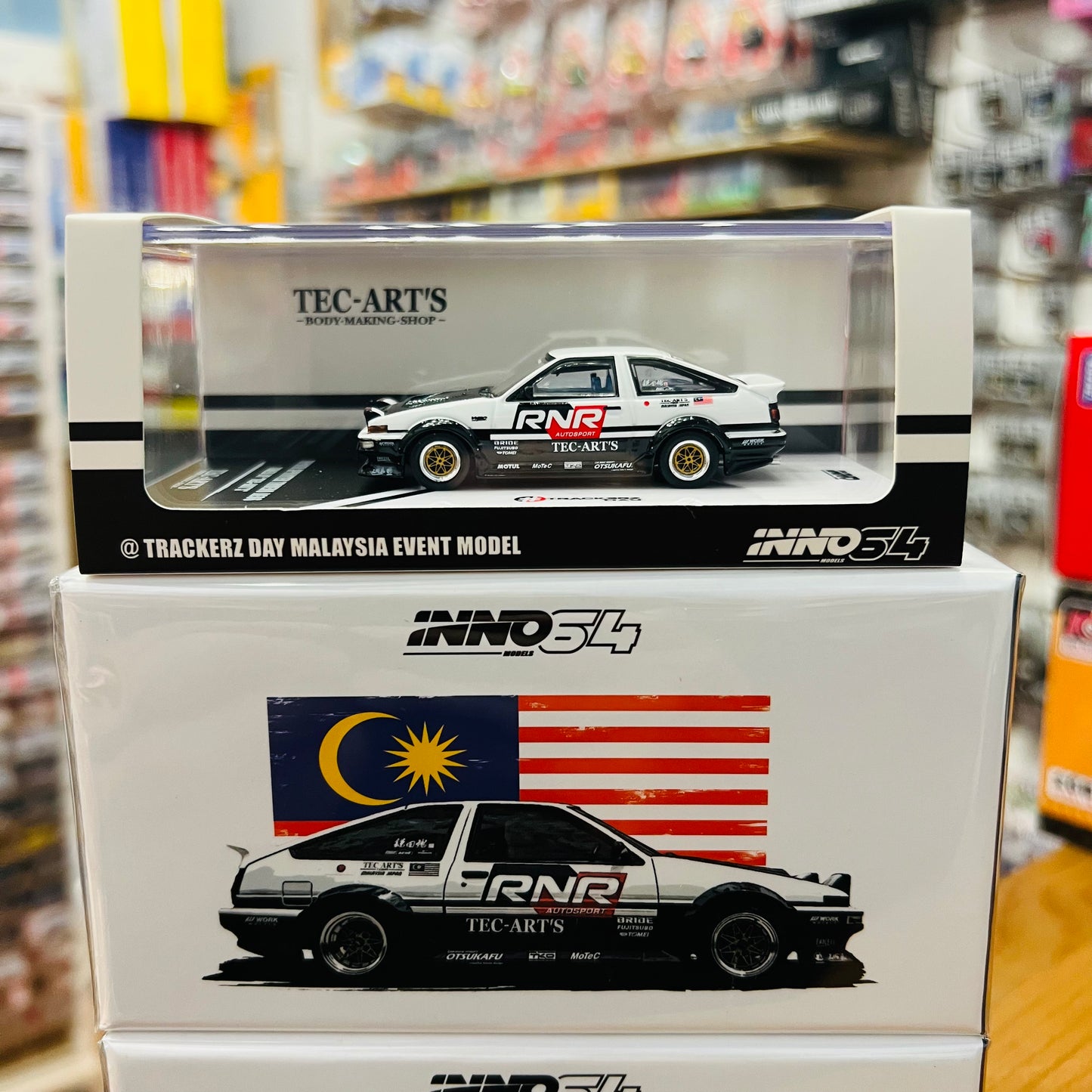 INNO64 1/64 Toyota SPRINTER TRUENO AE86 Tuned by "TEC-ART'S" @TRACKERZ DAY MALAYSIA EVENT MODEL IN64-AE86T-TECARTS