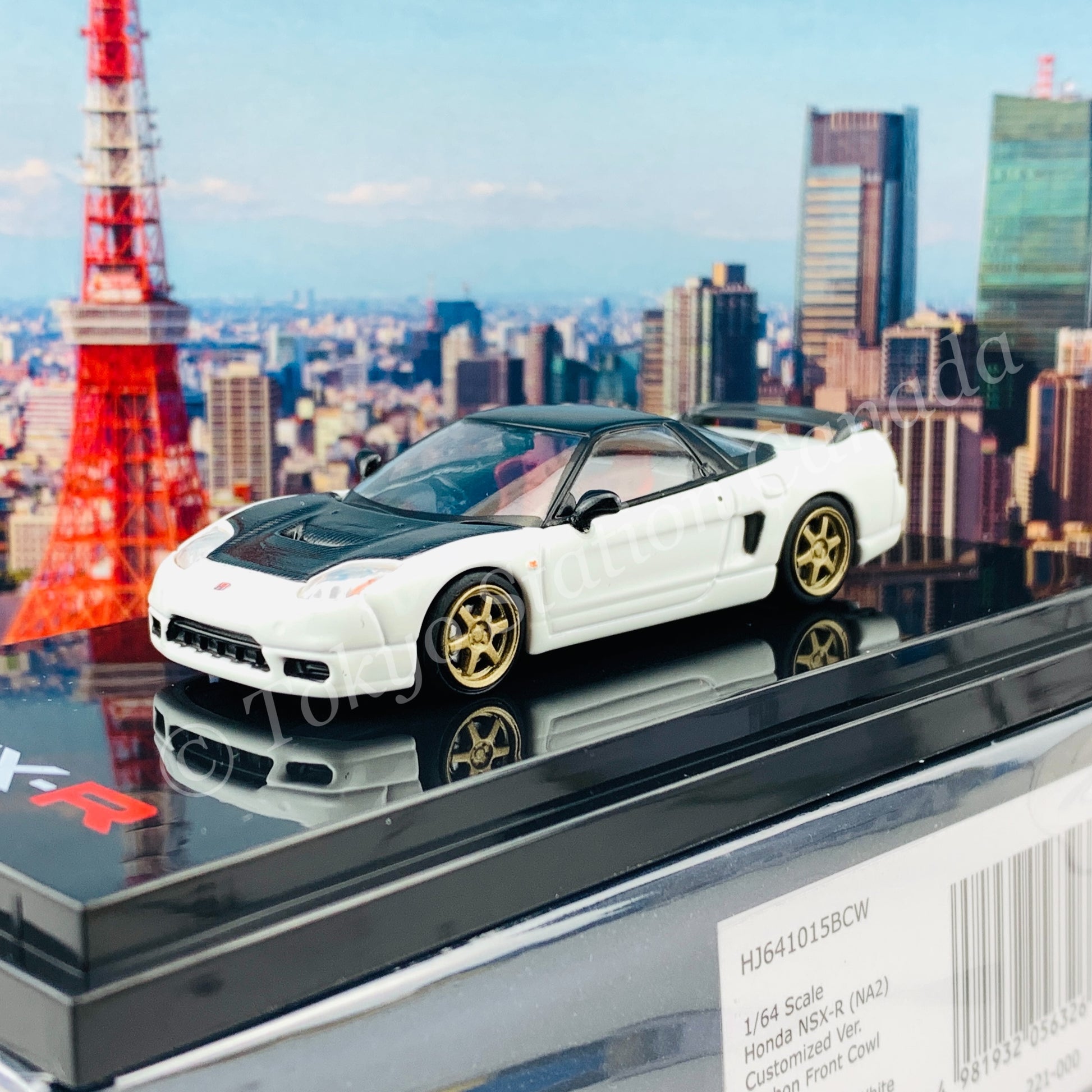 HOBBY JAPAN 1/64 Honda NSX-R (NA2) Carbon Front Cowl / Customized Ver. Championship White HJ641015BCW