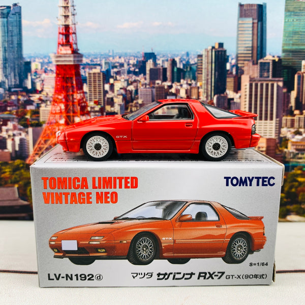 Tomytec Tomica Limited Vintage Neo 1/64 Mazda Savannah RX7 GT-X 1990 (Red) LV-N192dTomytec Tomica Limited Vintage Neo 1/64 Mazda Savanna RX7 GT-X 1990 (Red) LV-N192d