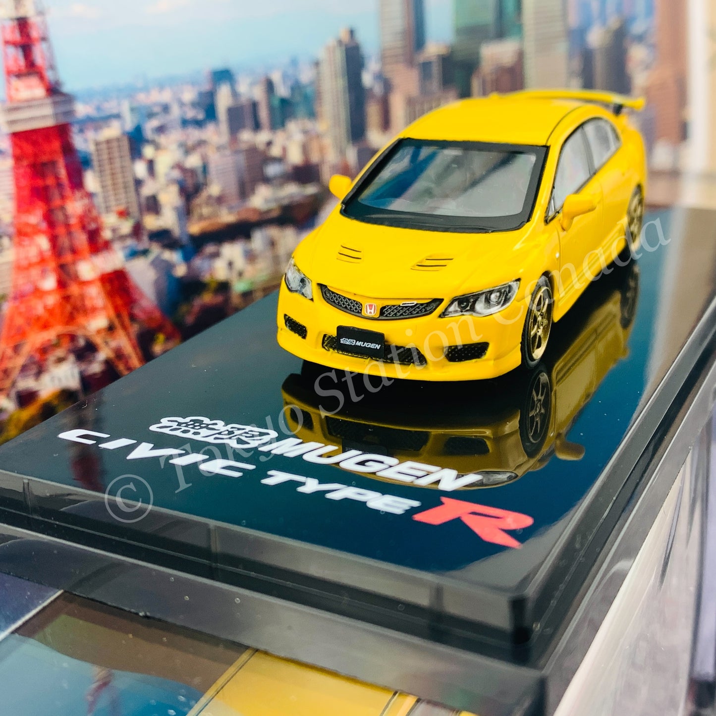 HOBBY JAPAN 1/64 Mugen Civic TYPE R (FD2) Sunlight Yellow HJ641003MY