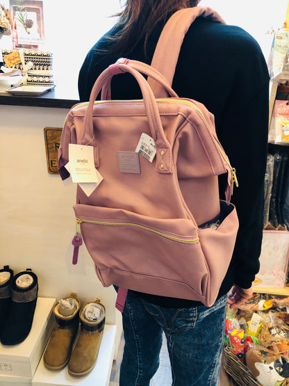 anello® Japan Synthetic Leather Mouthpiece Backpack - Lavender AT-B1211