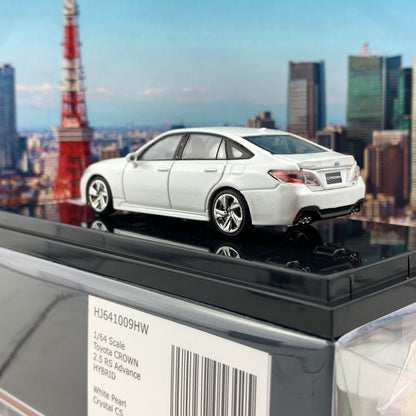 HOBBY JAPAN 1/64 Toyota CROWN 2.5L RS Advance HYBRID White Pearl HJ641009HW