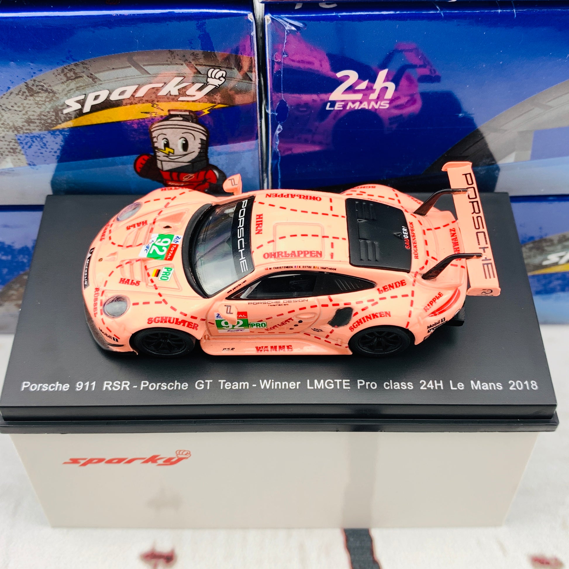 Sparky 1/64 PORSCHE 911 RSR NO.92 PORSCHE GT TEAM WINNER LMGTE PRO CLASS 24H LE MANS 2018 M. CHRISTENSEN - K. ESTRE - L. VANTHOOR Y122
