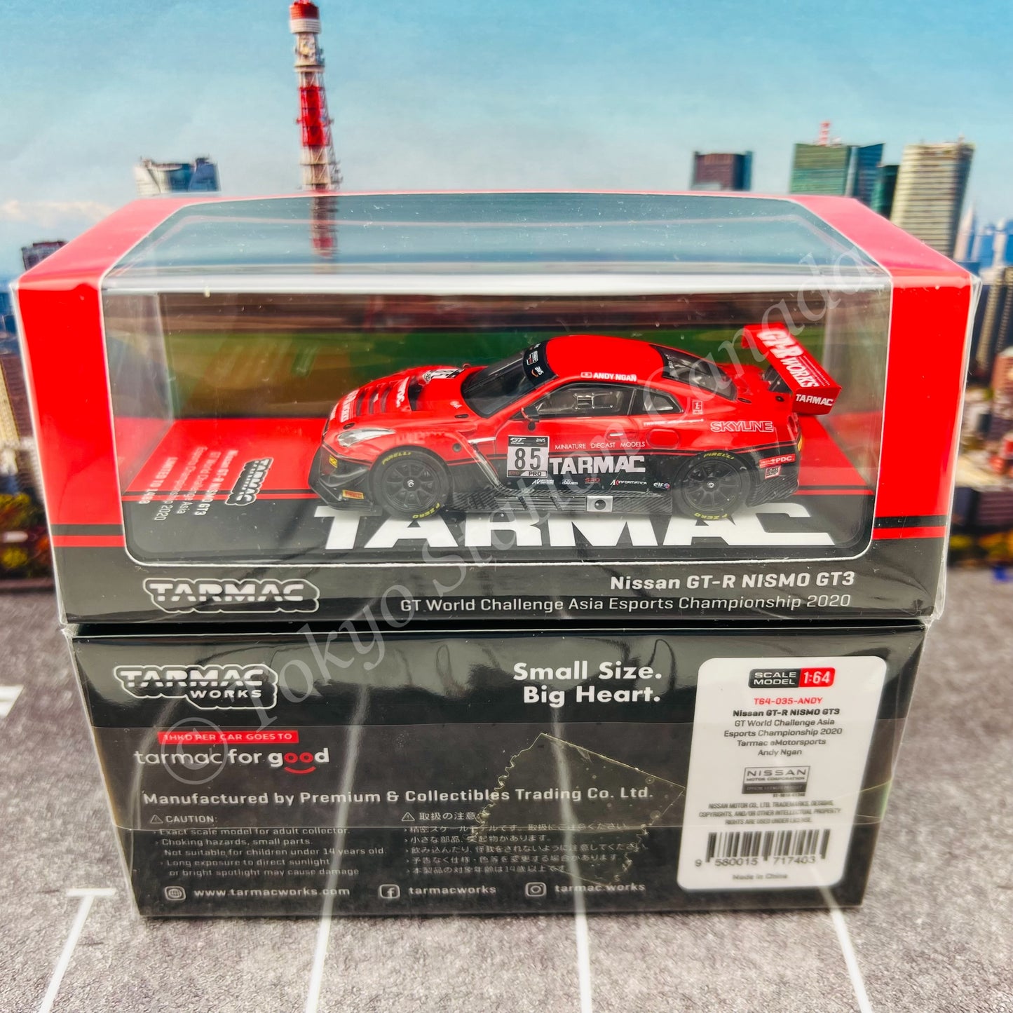 TARMAC WORKS 1/64 HOBBY64 Nissan GT-R NISMO GT3 GT World Challenge Asia ESPORTS Championship 2020  Tarmac eMotorsports Andy Ngan T64-035-ANDY