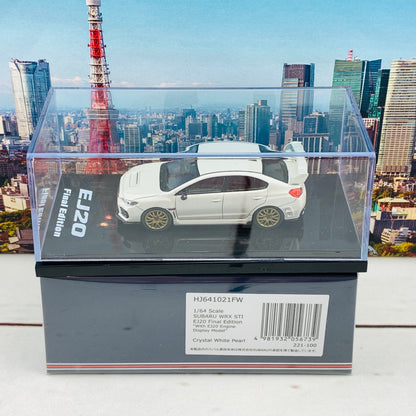 HOBBY JAPAN 1/64  SUBARU WRX STI EJ20 Final Edition with EJ20 Engine Display Model White Pearl HJ641021FW