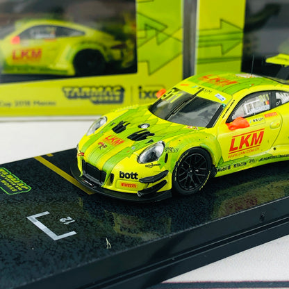 Tarmac Works 1/64 Porsche 911 GT3 R Macau GT Cup FIA GT World Cup 2018 Laurens Vanthoor T64-032-18MGP911