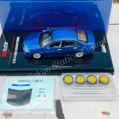 INNO64 1/64 HONDA ACCORD Euro-R (CL7) Artic Blue Pearl W/ Extra Wheels & Extra Water Decals IN64-CL7-BLU