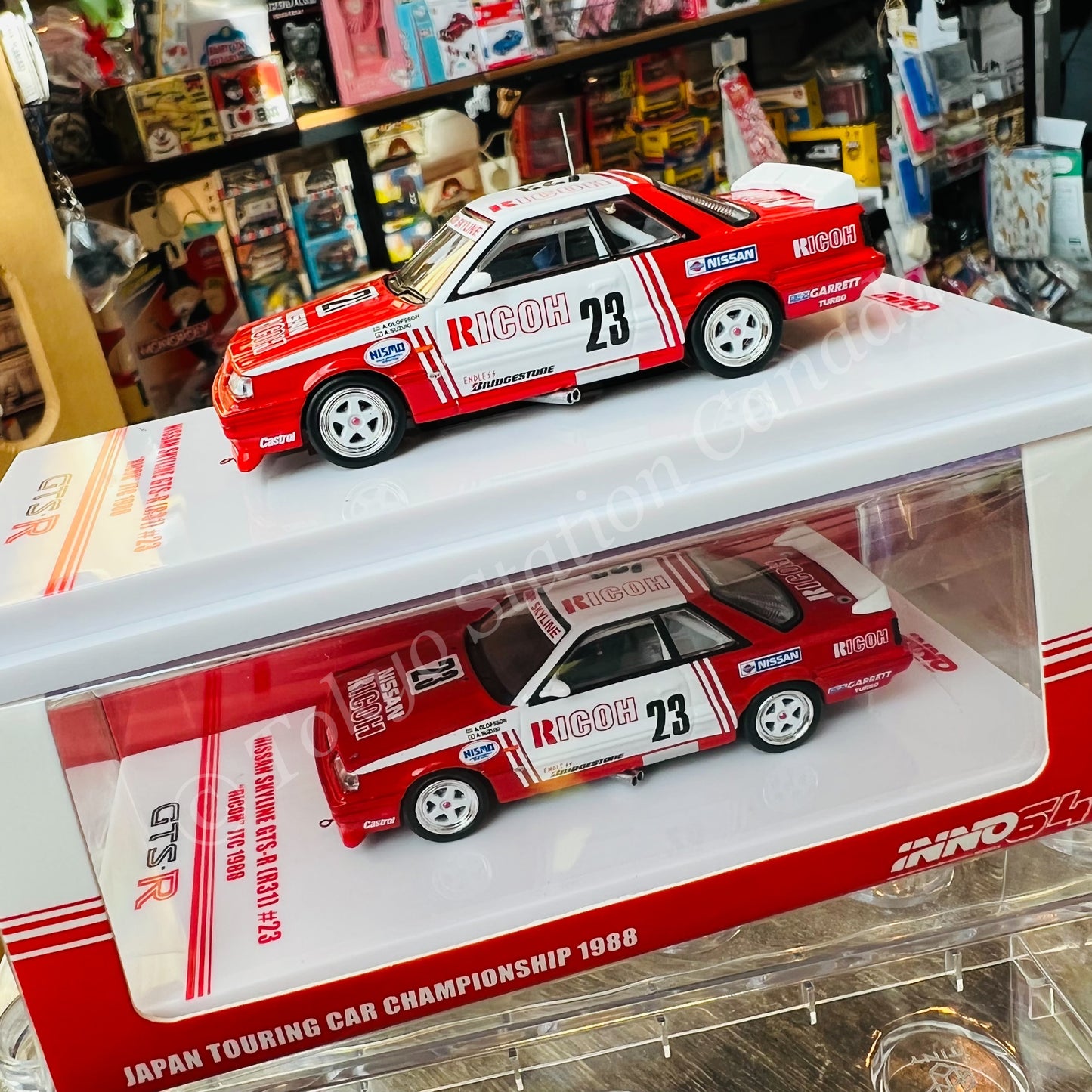INNO64 1/64 NISSAN SKYLINE GTS-R (R31) #23 "RICOH" JTCC 1988 IN64-R31-RI23