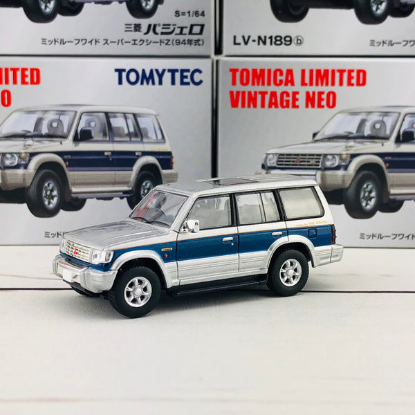 Tomica Limited Vintage Neo Mitsubishi Pajero Super Exceed Z (Silver/Blue)  LV-N189b