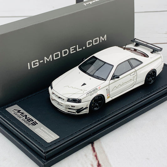 Ignition Model 1/43 Nissan Skyline GTR Mine's R34 White IG1812