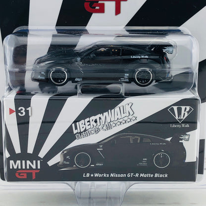 MINI GT LIBERTYWALK LB★WORKS Nissan GTR (R35) Matte Black LHD (USA Exclusive) MGT00031-MJ