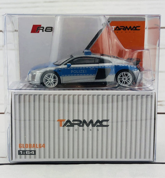 Tarmac Works GLOBAL64 1/64 Audi R8 V10 Plus - German Polizei