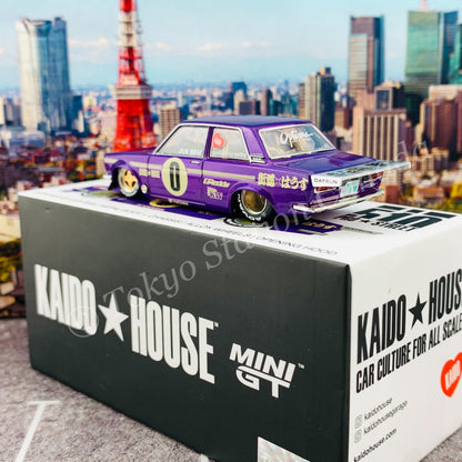 KaidoHouse x MiniGT 1/64 Datsun 510 Pro Street OG Purple LHD KHMG002