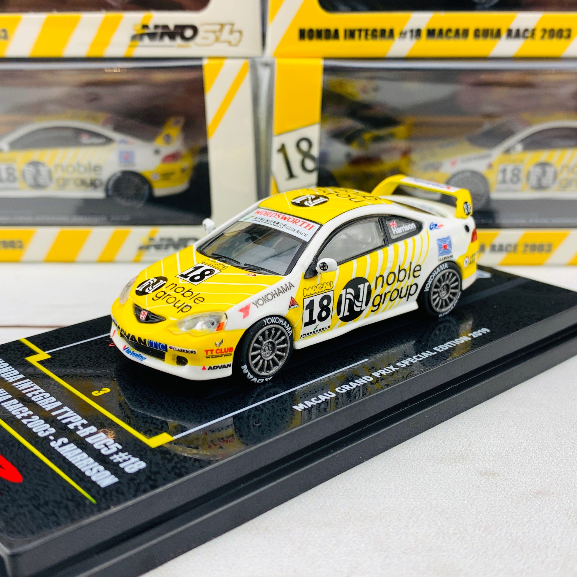 INNO64 1/64 Honda Integra Type-R DC5 #18 Macau Guia Race 2003 - S. Harrison Macau Grand Prix Special Edition 2019 IN64-MGP19-DC501