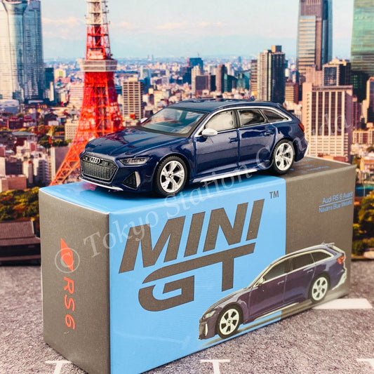 MINI GT 1/64 Audi RS6 Avant Navarra Blue Metallic LHD MGT00186-L