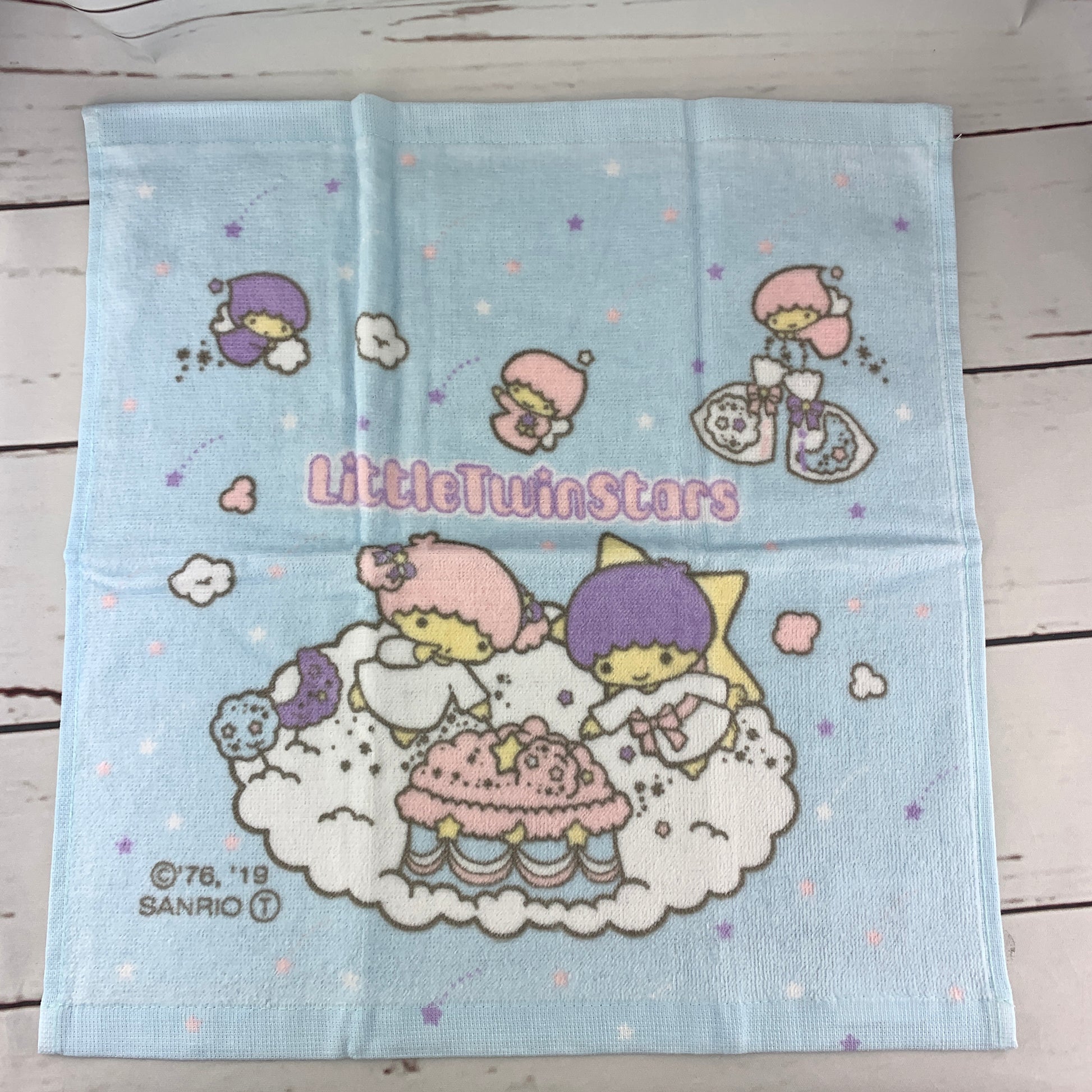 Little Twin Stars 100% Cotton Towel 35cm x 34cm by Sanrio Original B5271 Blue