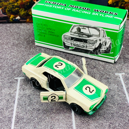TOMICA x GULLIVER 1994 UCHICA MOTOR WORKS Skyline HT 2000 GT-R (KPGC10) #2 M. KITANO MADE IN JAPAN