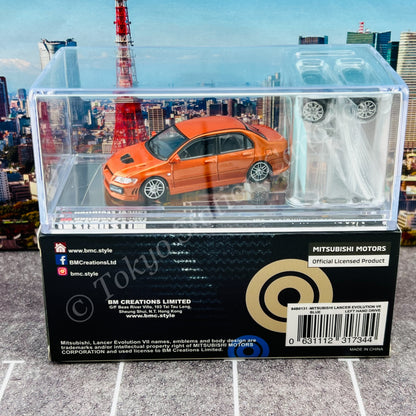 BM CREATIONS JUNIOR 1/64 MITSUBISHI LANCER EVOLUTION VII Custom Orange JDM Limited Edition LHD 64B0131