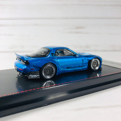 Ignition Model 1/64 Rocket Bunny RX7 (FD3S) Blue Metallic - Tarmac Works Exclusive Color