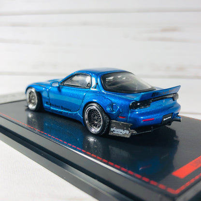 Ignition Model 1/64 Rocket Bunny RX7 (FD3S) Blue Metallic - Tarmac Works Exclusive Color