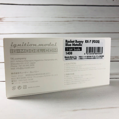 Ignition Model 1/64 Rocket Bunny RX7 (FD3S) Blue Metallic - Tarmac Works Exclusive Color