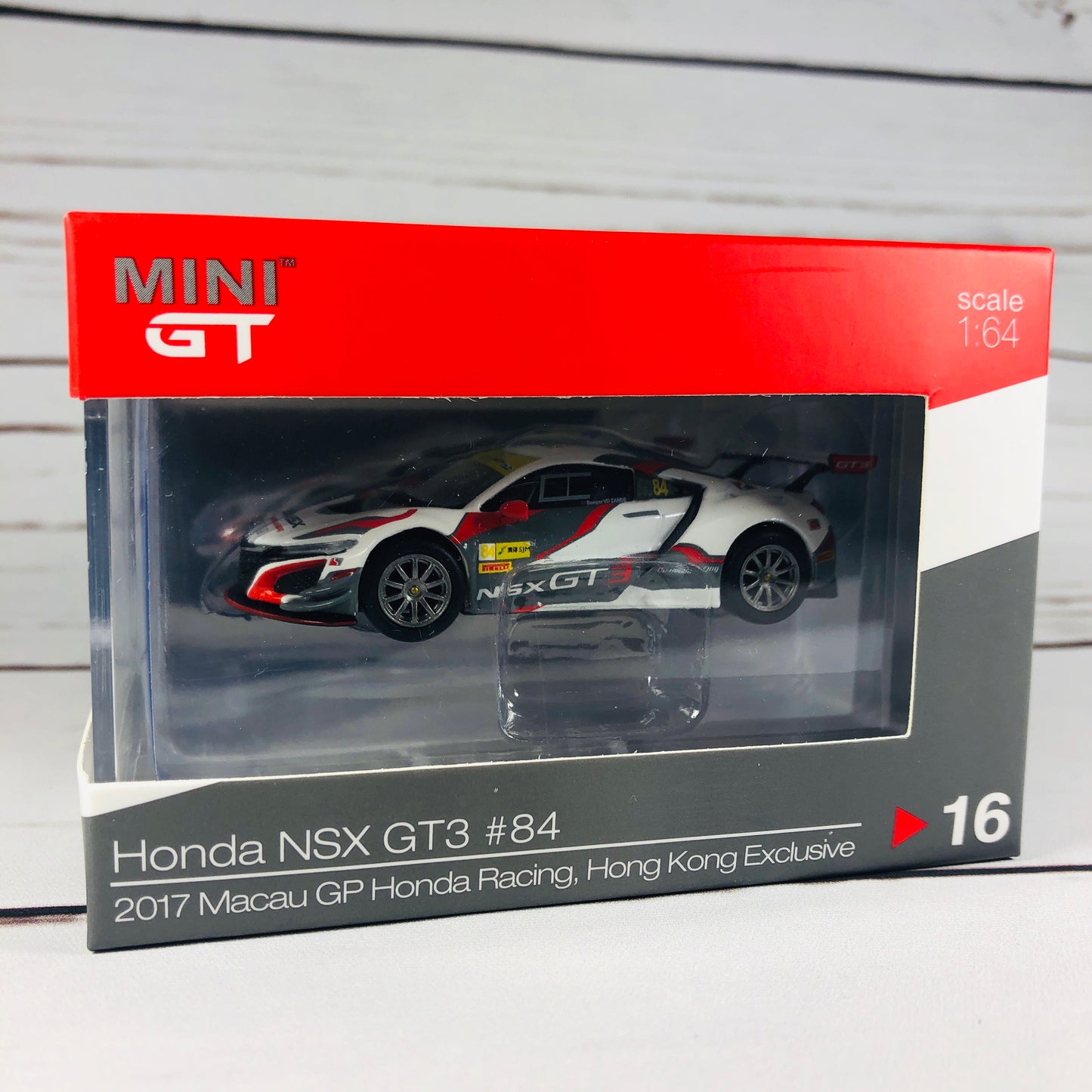 MINI GT 1/64 Honda NSX GT3 2017 Macau GP Honda Racing #84 Hong Kong Exclusive MGT00016