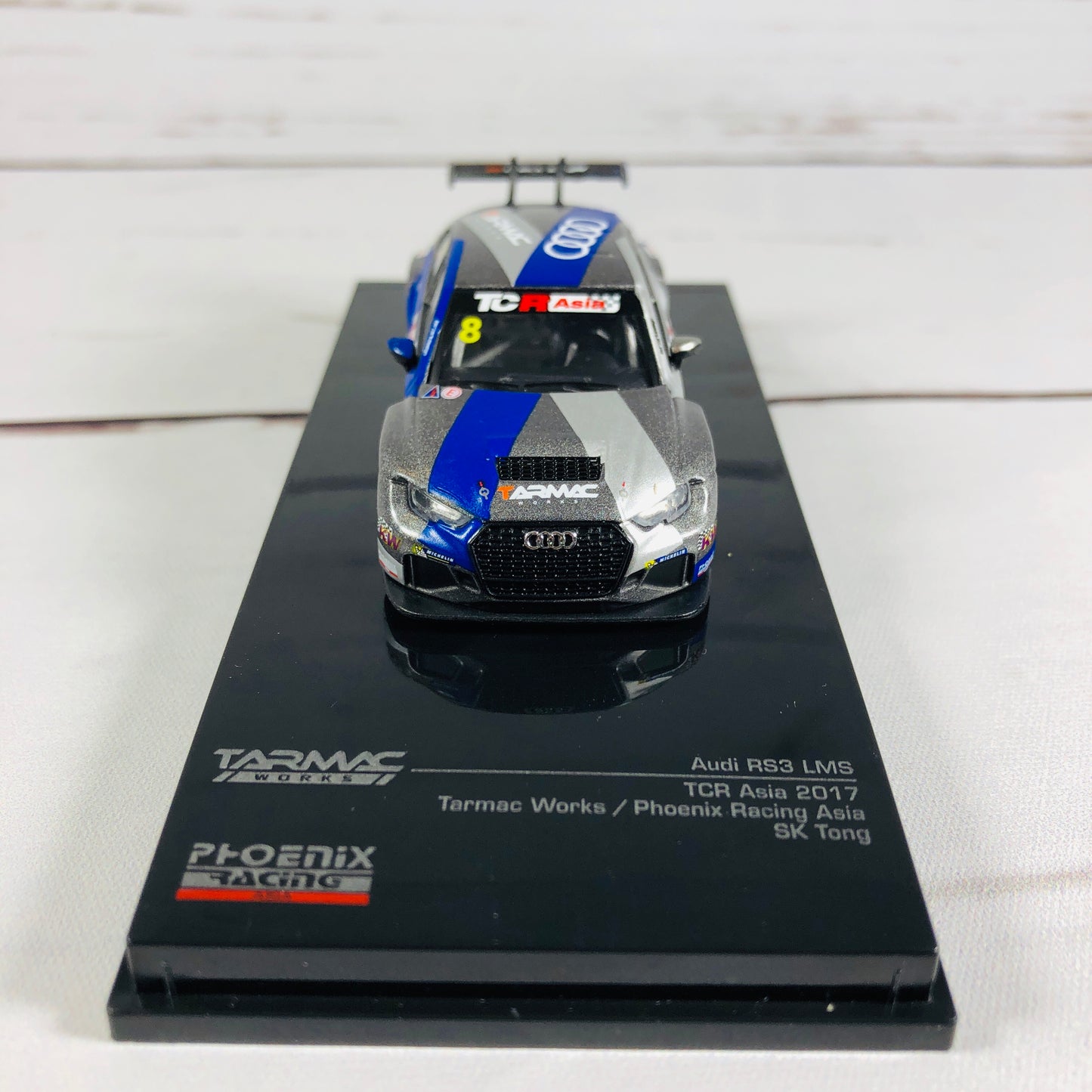 Tarmac Works 1/64 Audi RS3 LMS TCR Asia 2017 - Tarmac Works / Phoenix Racing Asia - SK Tong T64-013-17TCR8