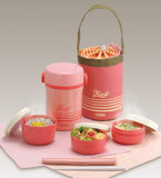 THERMOS Lunch box with tote bag and chopstick - Pink