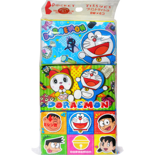 KAWANO Doraemon Pocket Size Tissue x 6 Packs
