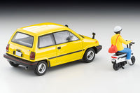 TOMYTEC Tomica Limited Vintage Neo 1/64 Honda City R Yellow with MOTOCOMPOwith rider figure 1981 LV-N272b