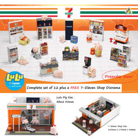 TINY 微影 Lulu Pig Complete Set of 12 plus a FREE 7-Eleven Shop Diorama