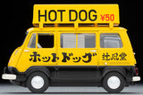 TOMYTEC Tomica Limited Vintage 1/64 Subaru Sambar Light Van Hot Dog Shop (Yellow / Black) with Figure LV-201a