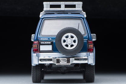 Tomytec Tomica Limited Vintage Neo 1/64 Mitsubishi Pajero Midroof Wide VR with Optional Parts 1994 Blue/Silver LV-N206a