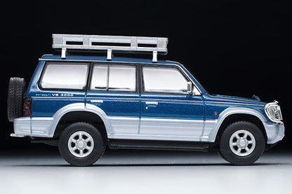 Tomytec Tomica Limited Vintage Neo 1/64 Mitsubishi Pajero Midroof Wide VR with Optional Parts 1994 Blue/Silver LV-N206a